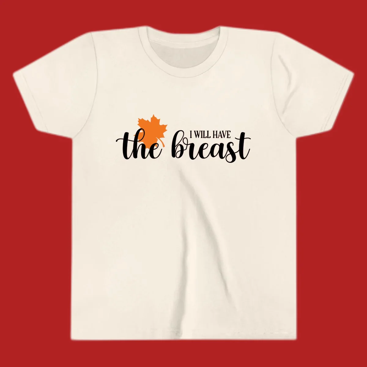 Fall breast cancer awareness maple leaf text design.