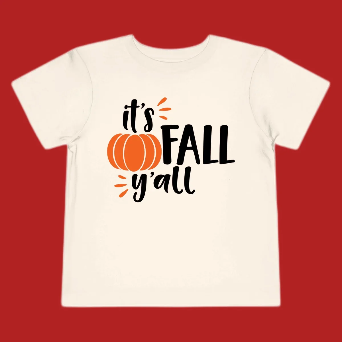 Fall y'all pumpkin graphic design with text and autumn accents.