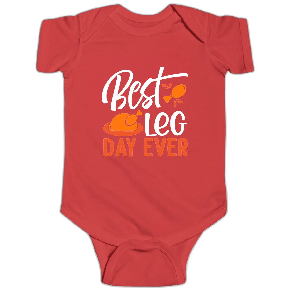 Best Leg Day Ever Thanksgiving Turkey Baby Onesie in Red