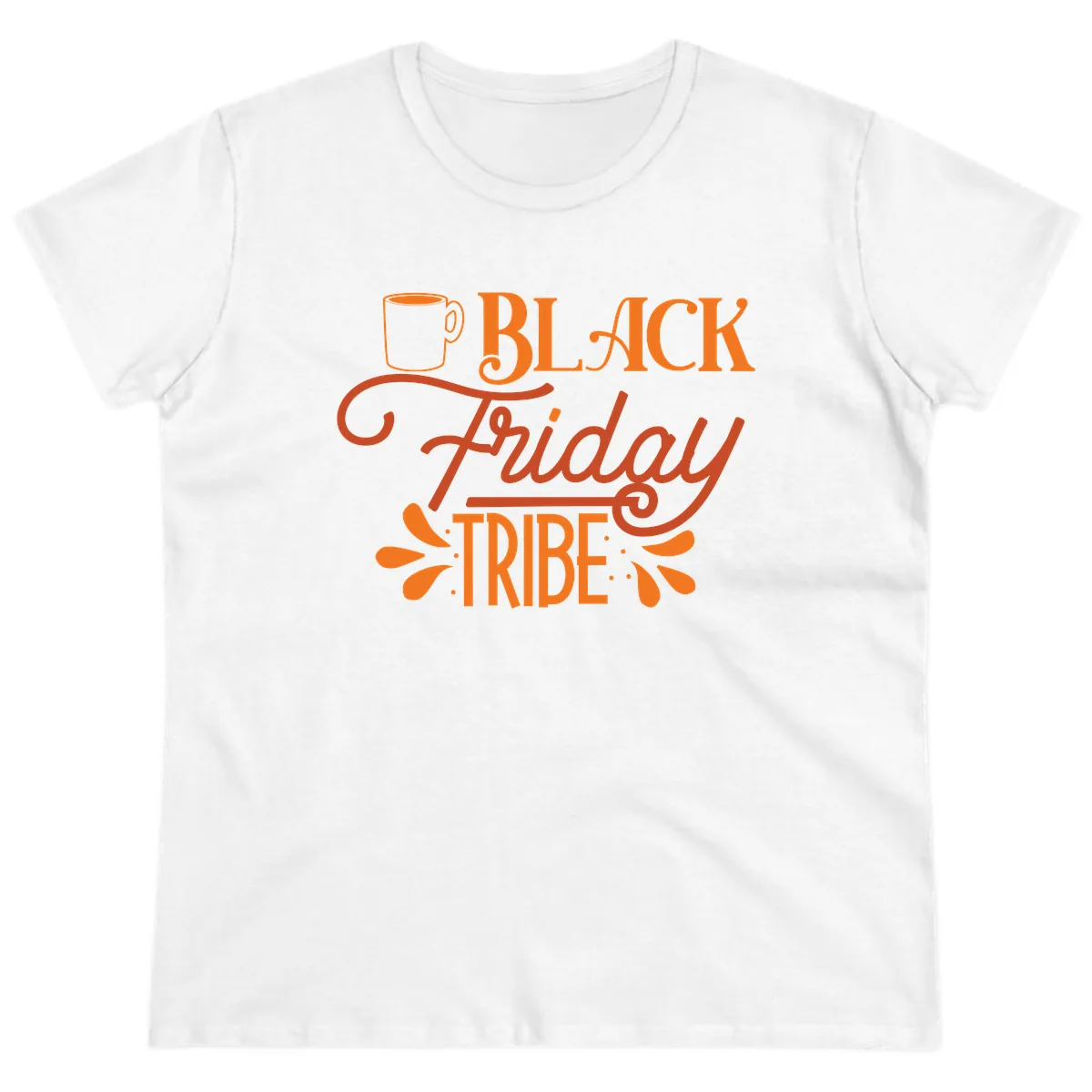 Black Friday Tribe Coffee Mug Design Ladies Tee in White