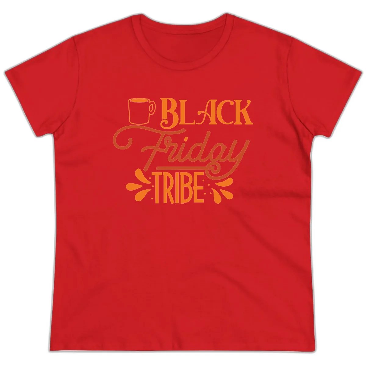 Black Friday Tribe Coffee Mug Design Ladies Tee in Red