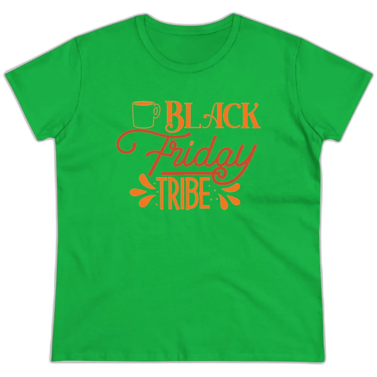 Black Friday Tribe Coffee Mug Design Ladies Tee in Irish Green