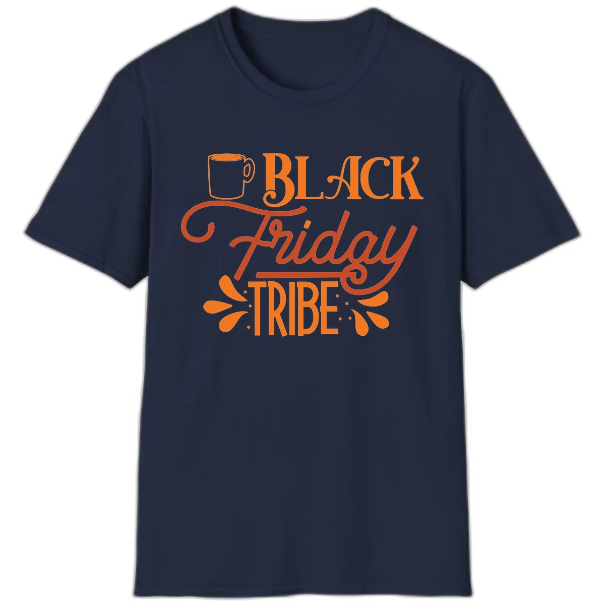 Black Friday Tribe Coffee Mug Design T-Shirt in Navy