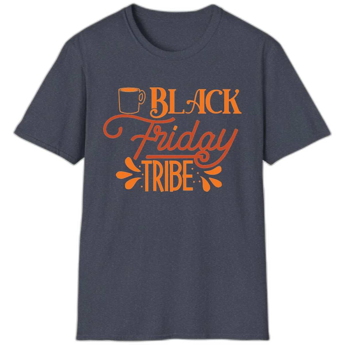 Black Friday Tribe Coffee Mug Design T-Shirt in Heather Navy