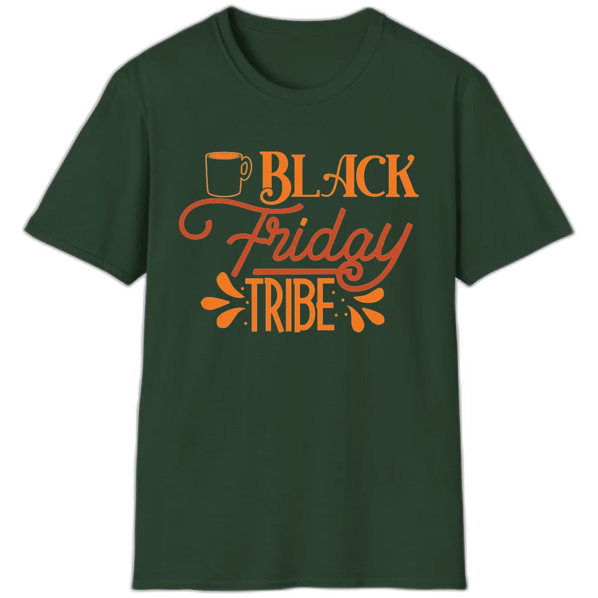 Black Friday Tribe Coffee Mug Design T-Shirt in Forest Green