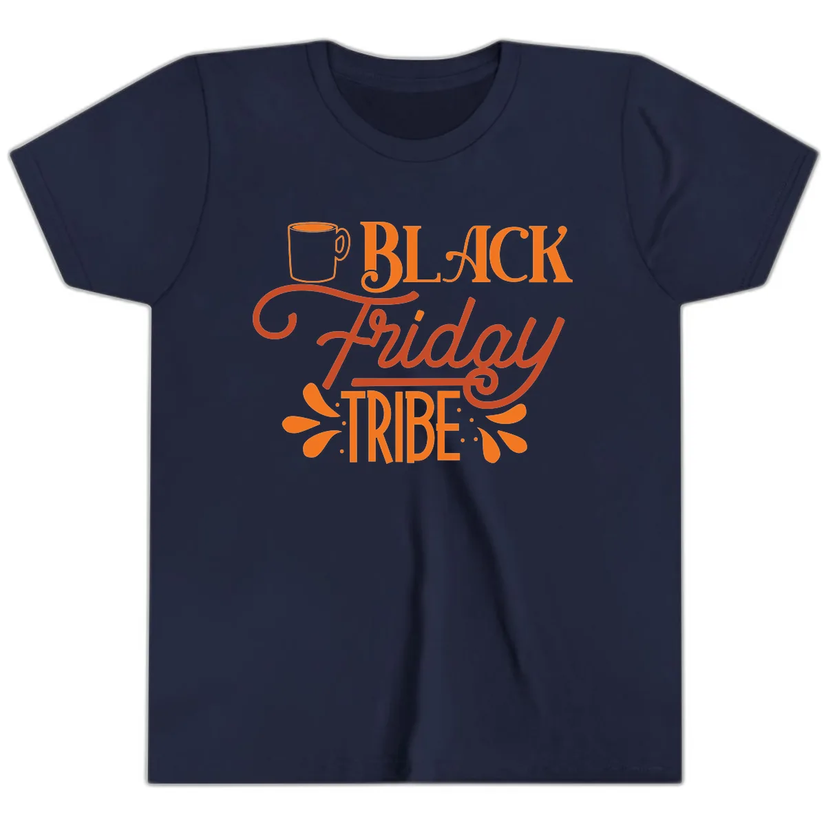 Black Friday Tribe Coffee Mug Design Youth T-Shirt in Navy