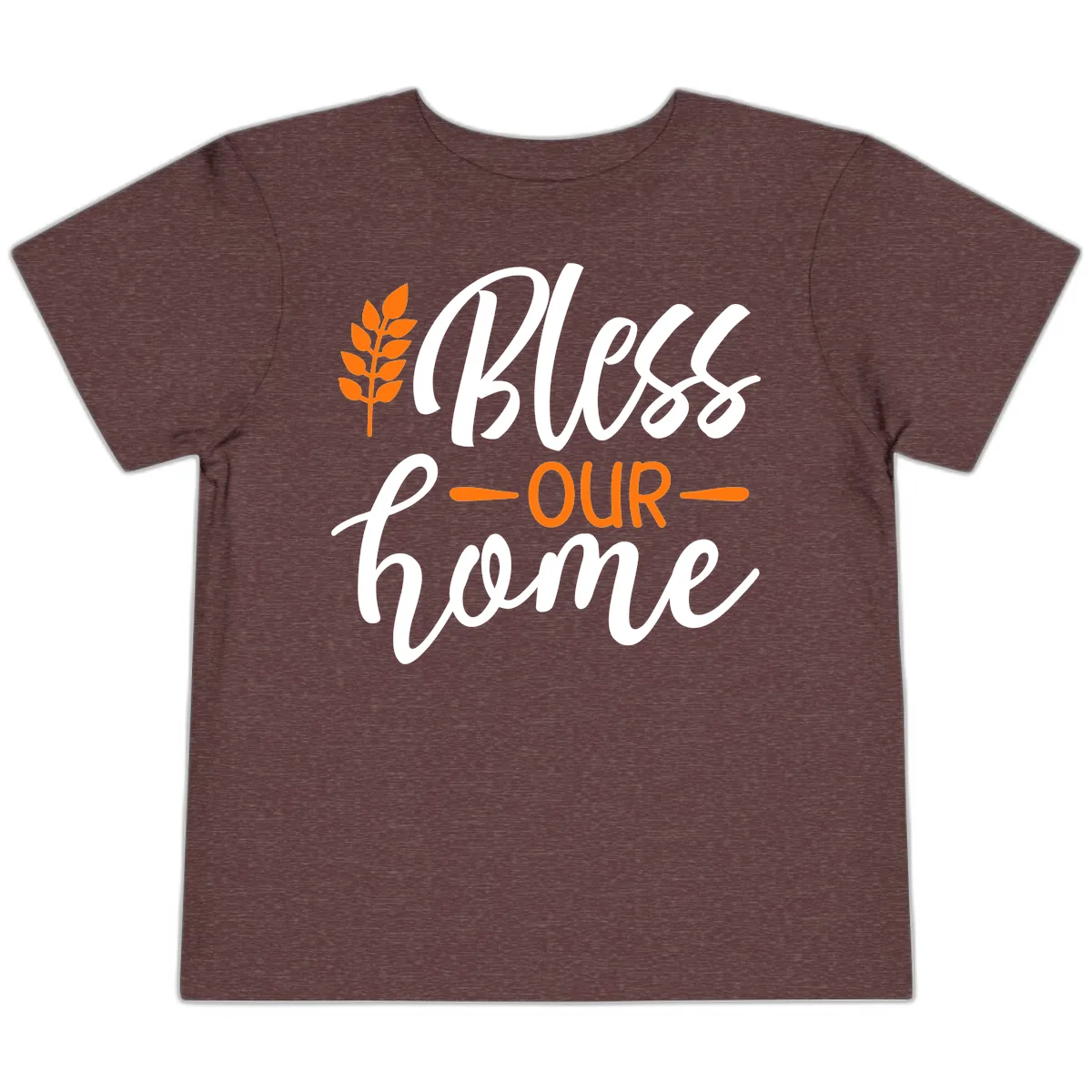 Bless Our Home Autumn Wheat Design Toddler T-Shirt in Heather Maroon