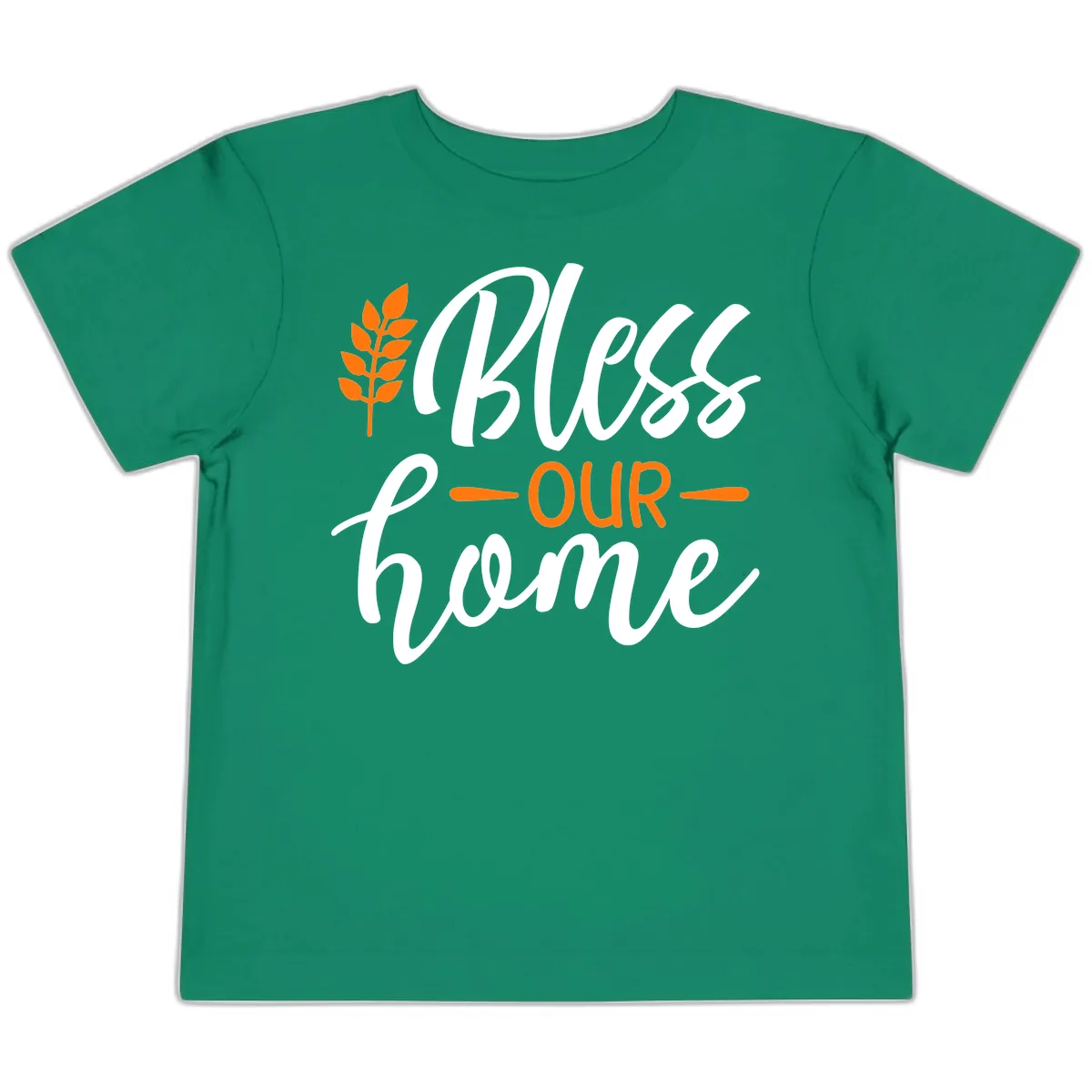 Bless Our Home Autumn Wheat Design Toddler T-Shirt in Kelly