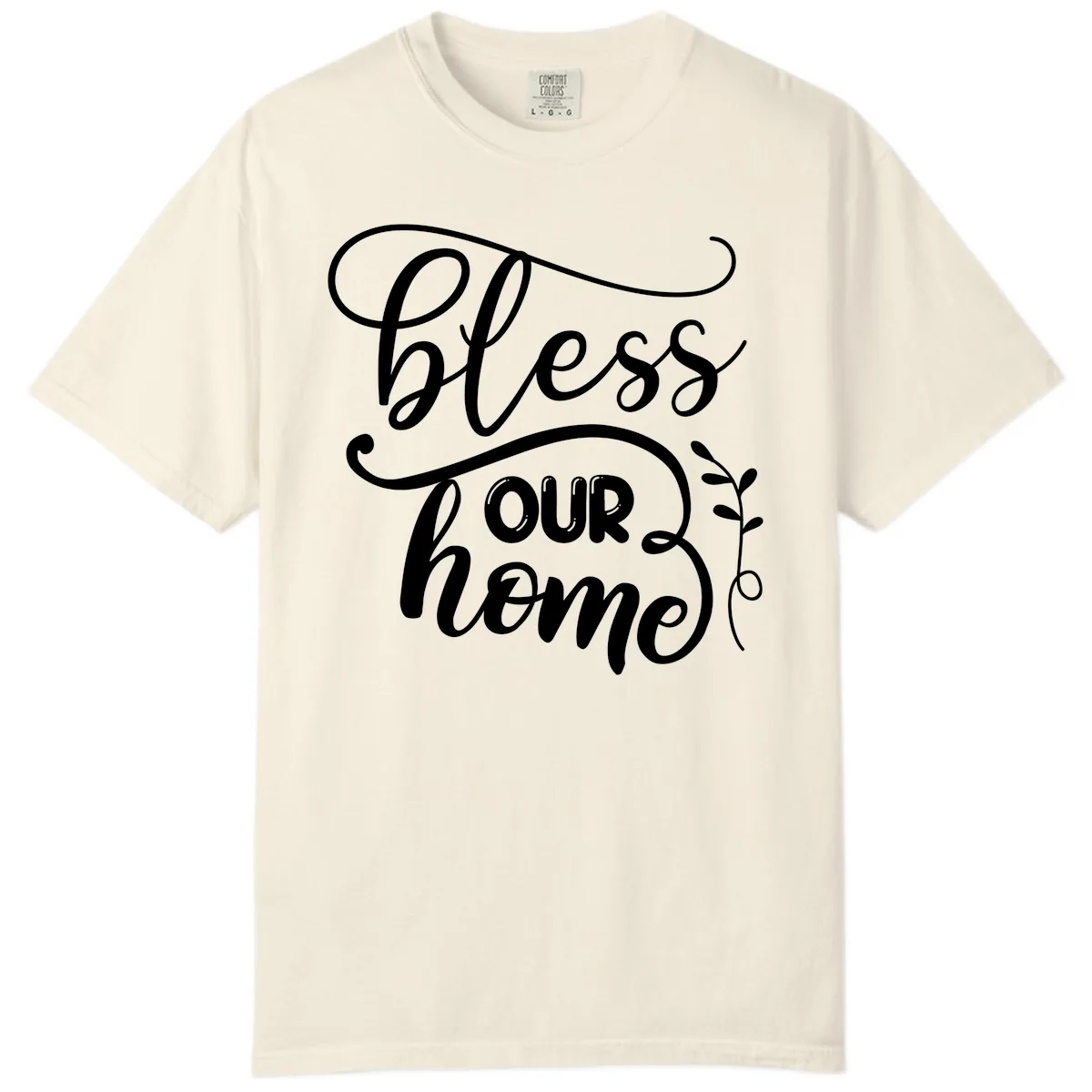 Bless Our Home Typography Design Comfort Color in Ivory