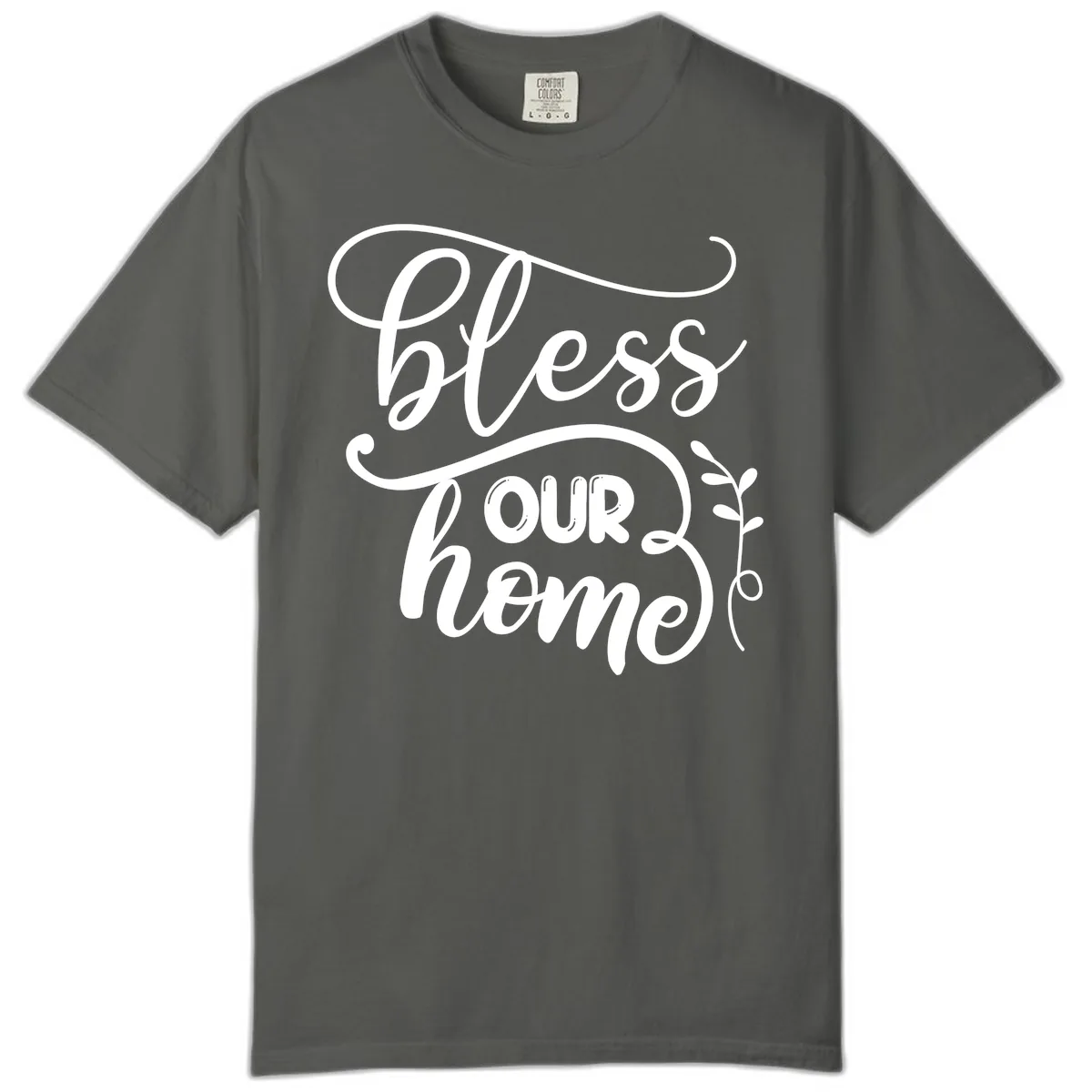 Bless Our Home Typography Design Comfort Color in Pepper