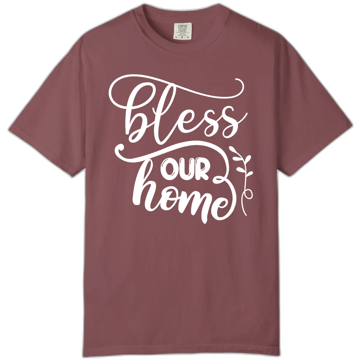 Bless Our Home Typography Design Comfort Color in Brick
