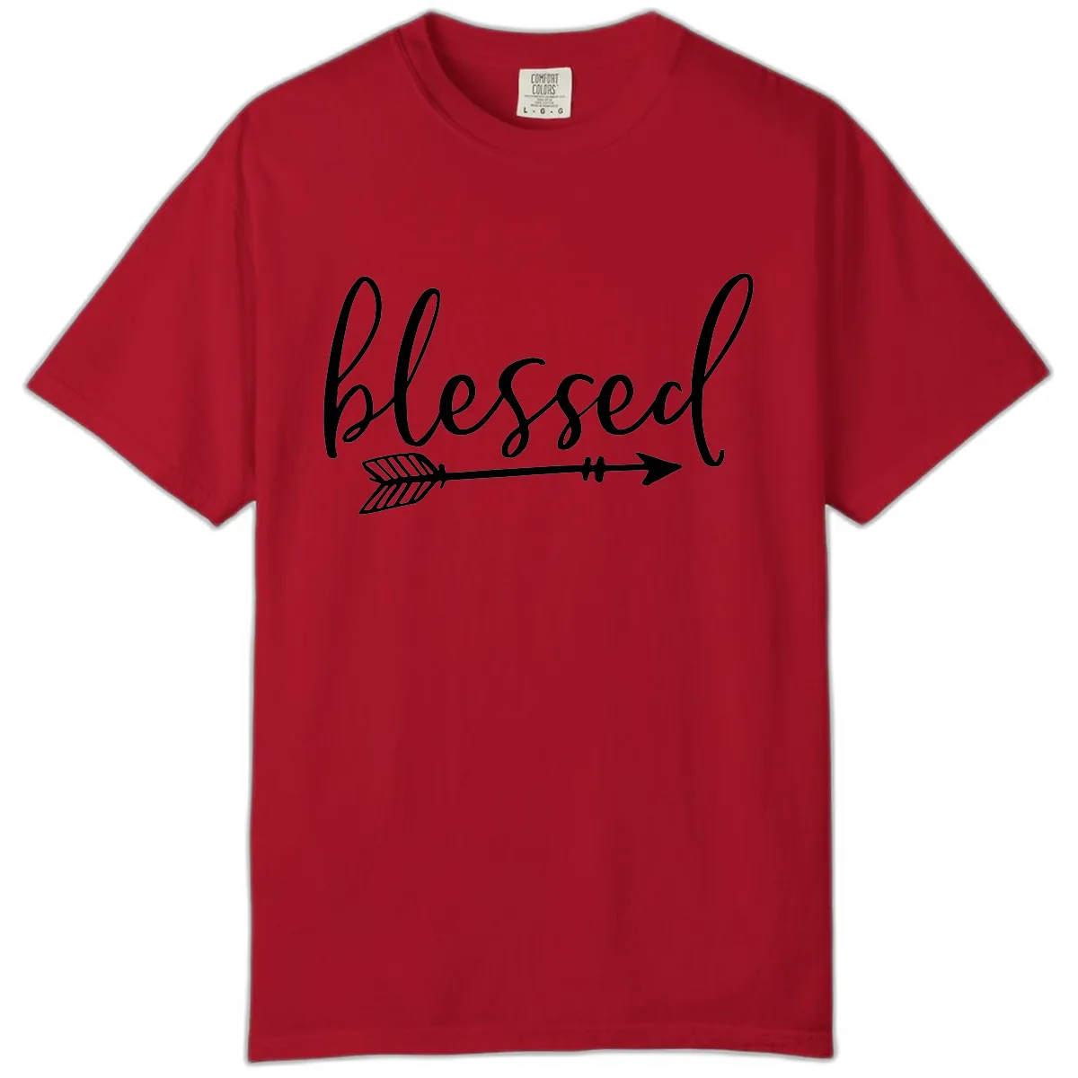 Blessed Arrow Script Design Comfort Color in Red
