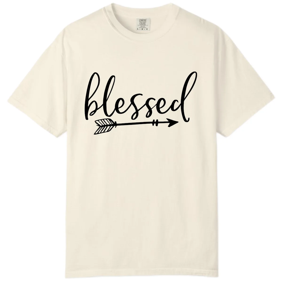 Blessed Arrow Script Design Comfort Color in Ivory
