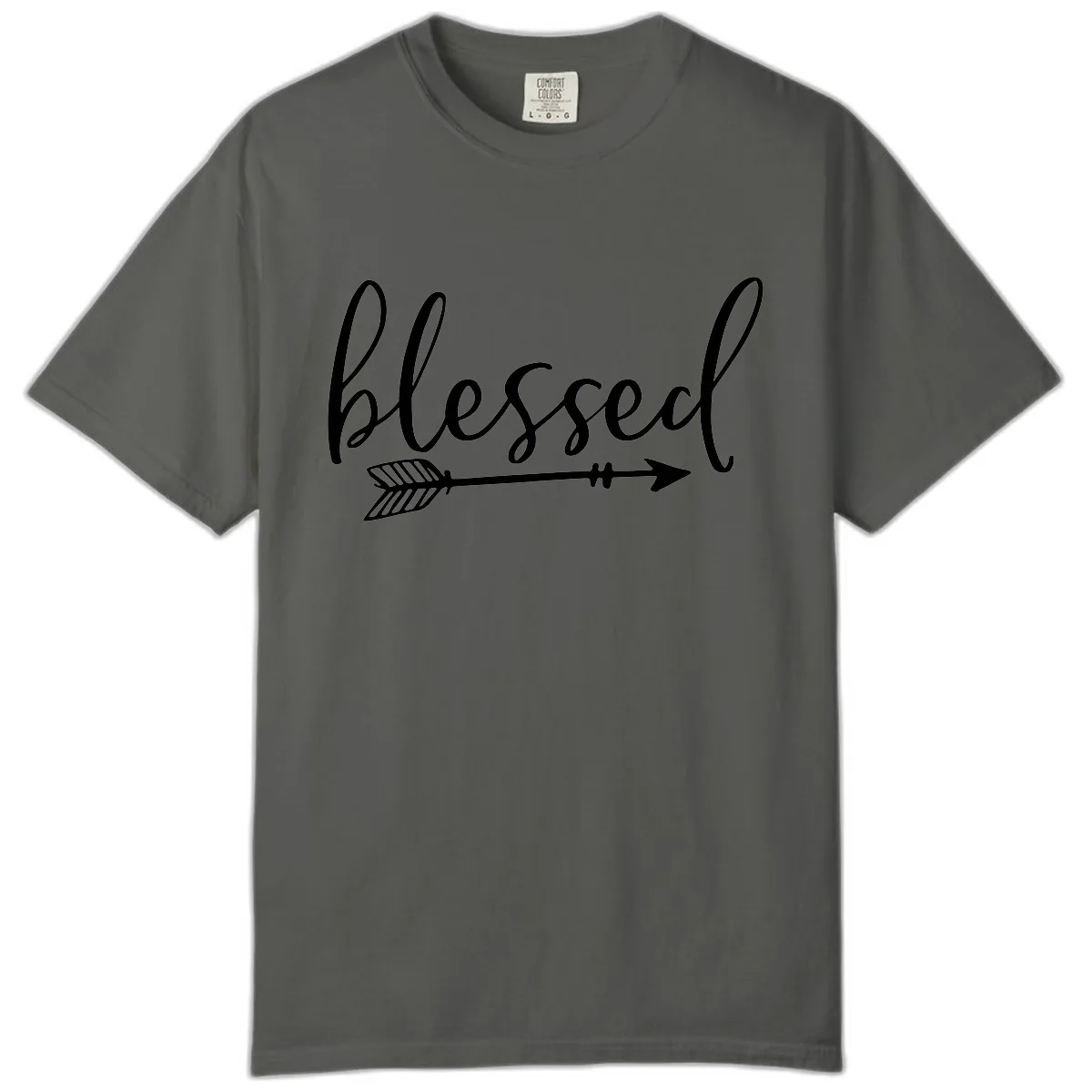Blessed Arrow Script Design Comfort Color in Pepper