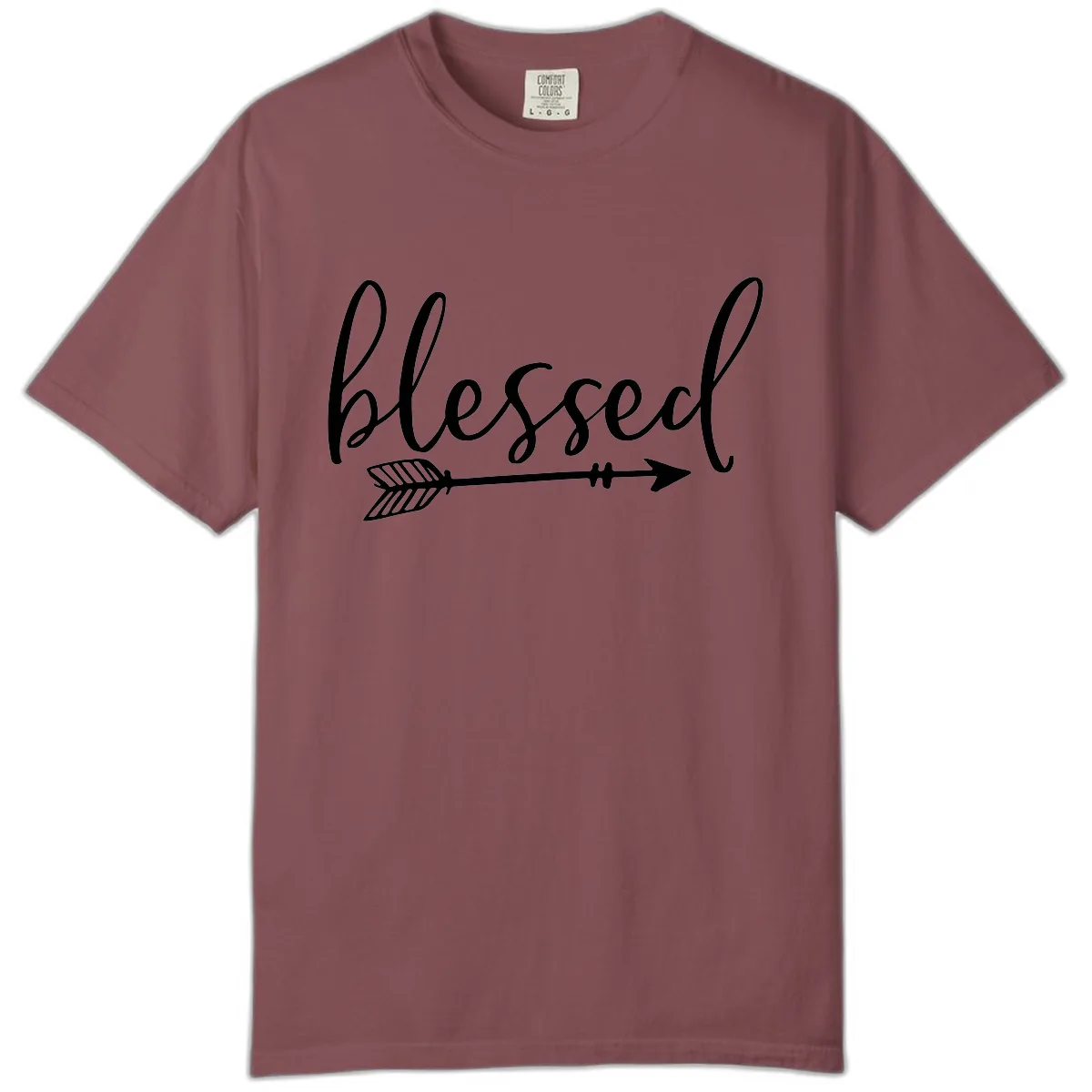 Blessed Arrow Script Design Comfort Color in Brick