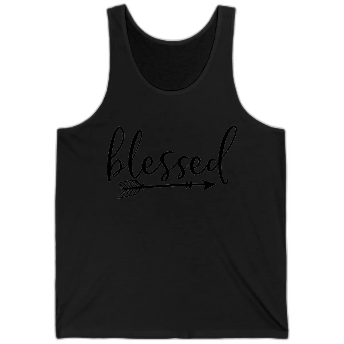 Blessed Arrow Script Design Tank in Black