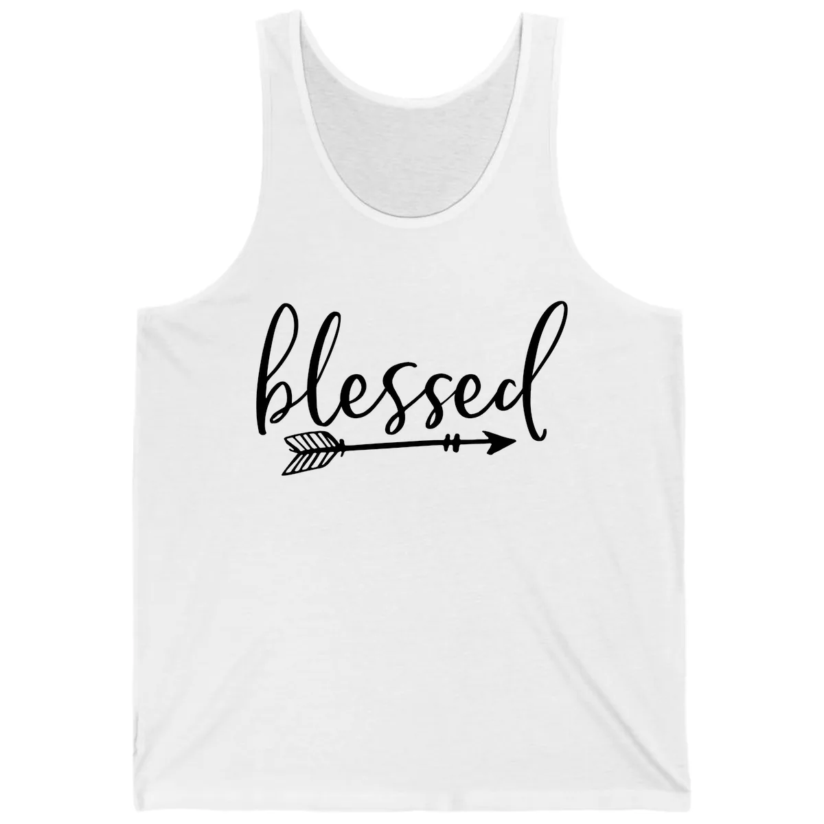 Blessed Arrow Script Design Tank in White