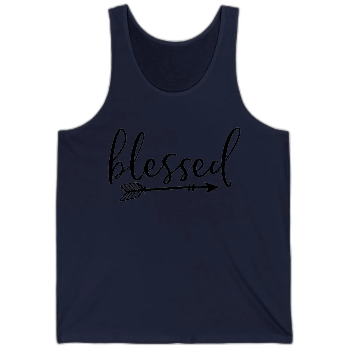 Blessed Arrow Script Design Tank in Navy