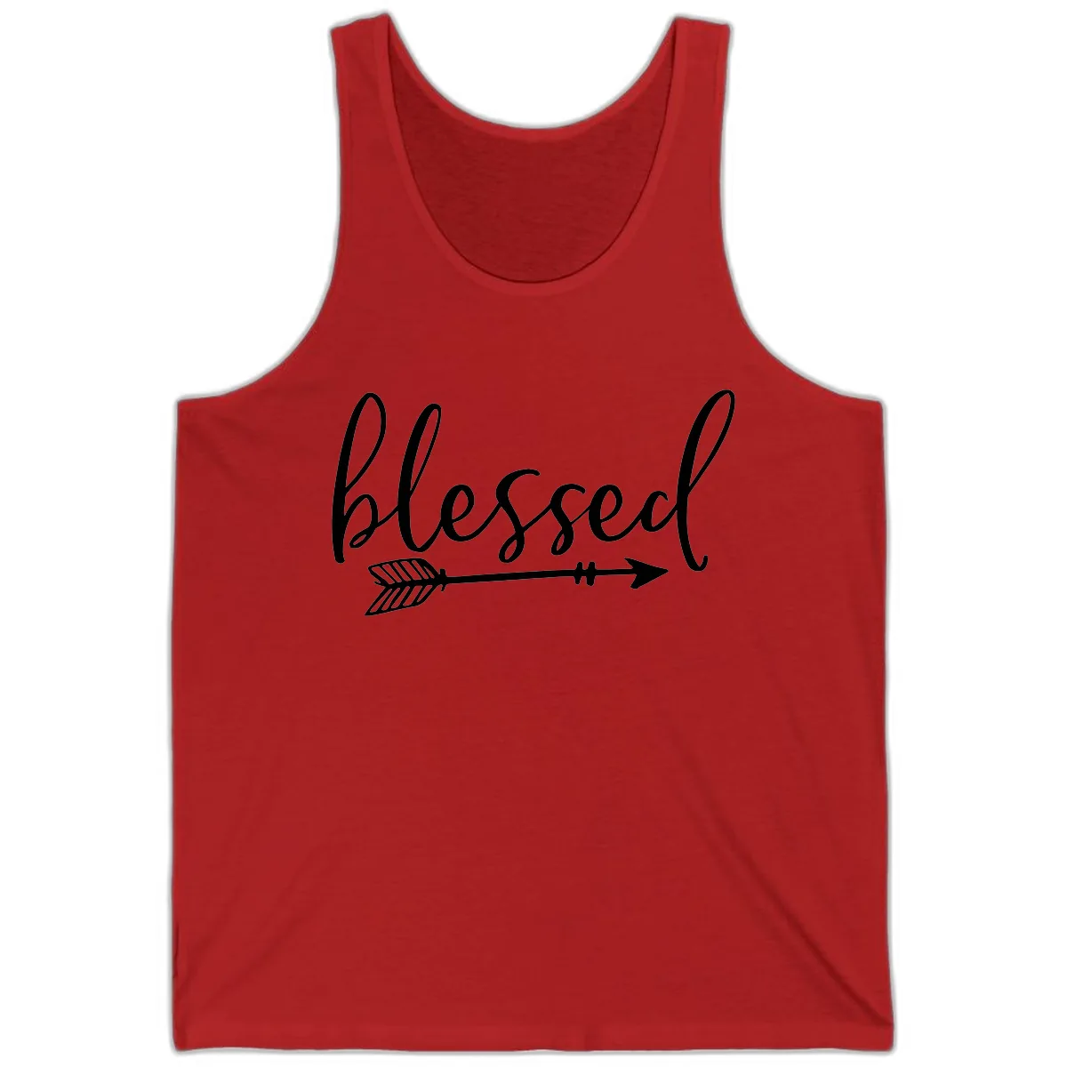 Blessed Arrow Script Design Tank in Red