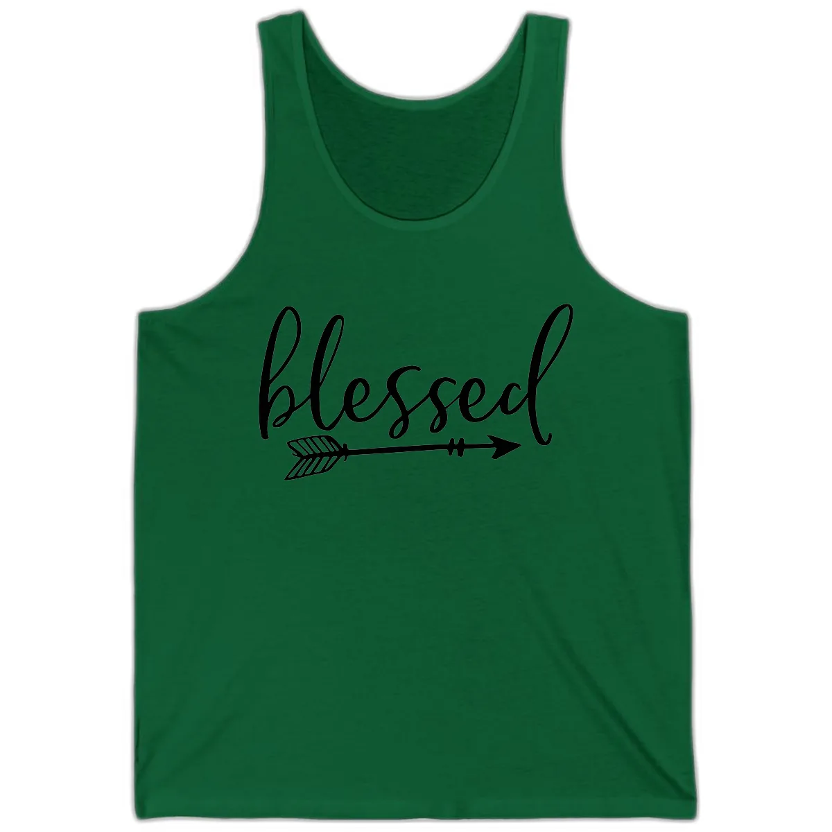 Blessed Arrow Script Design Tank in Kelly