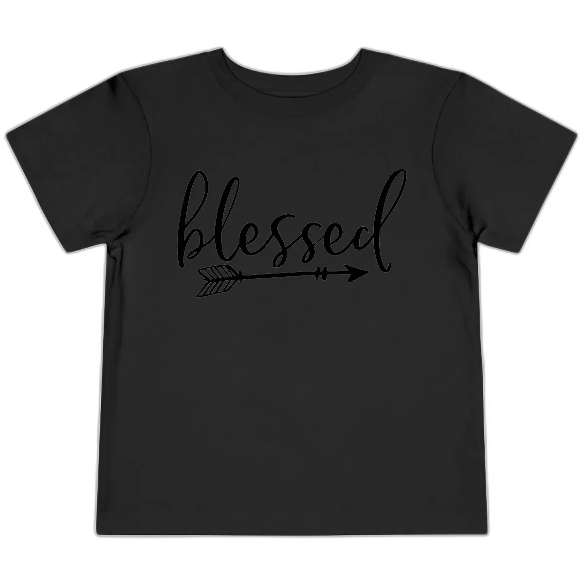 Blessed Arrow Script Design Toddler T-Shirt in Black