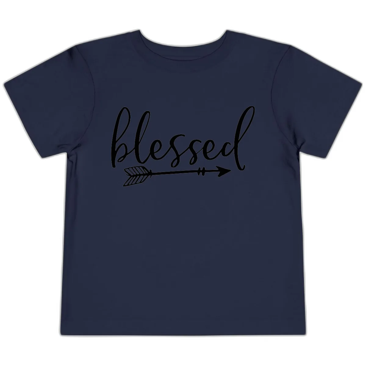 Blessed Arrow Script Design Toddler T-Shirt in Navy