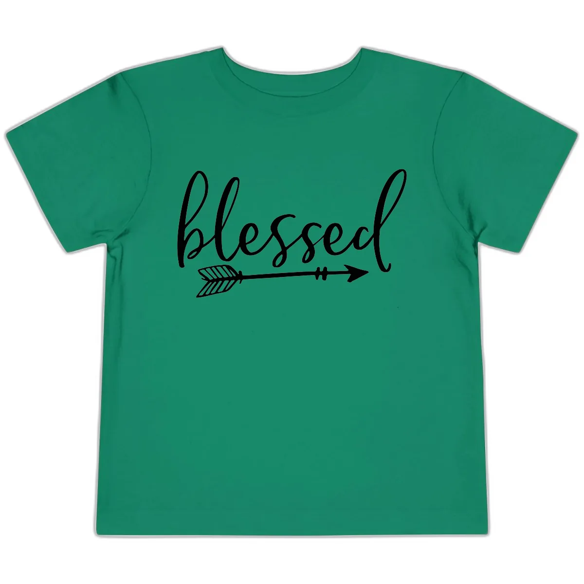 Blessed Arrow Script Design Toddler T-Shirt in Kelly