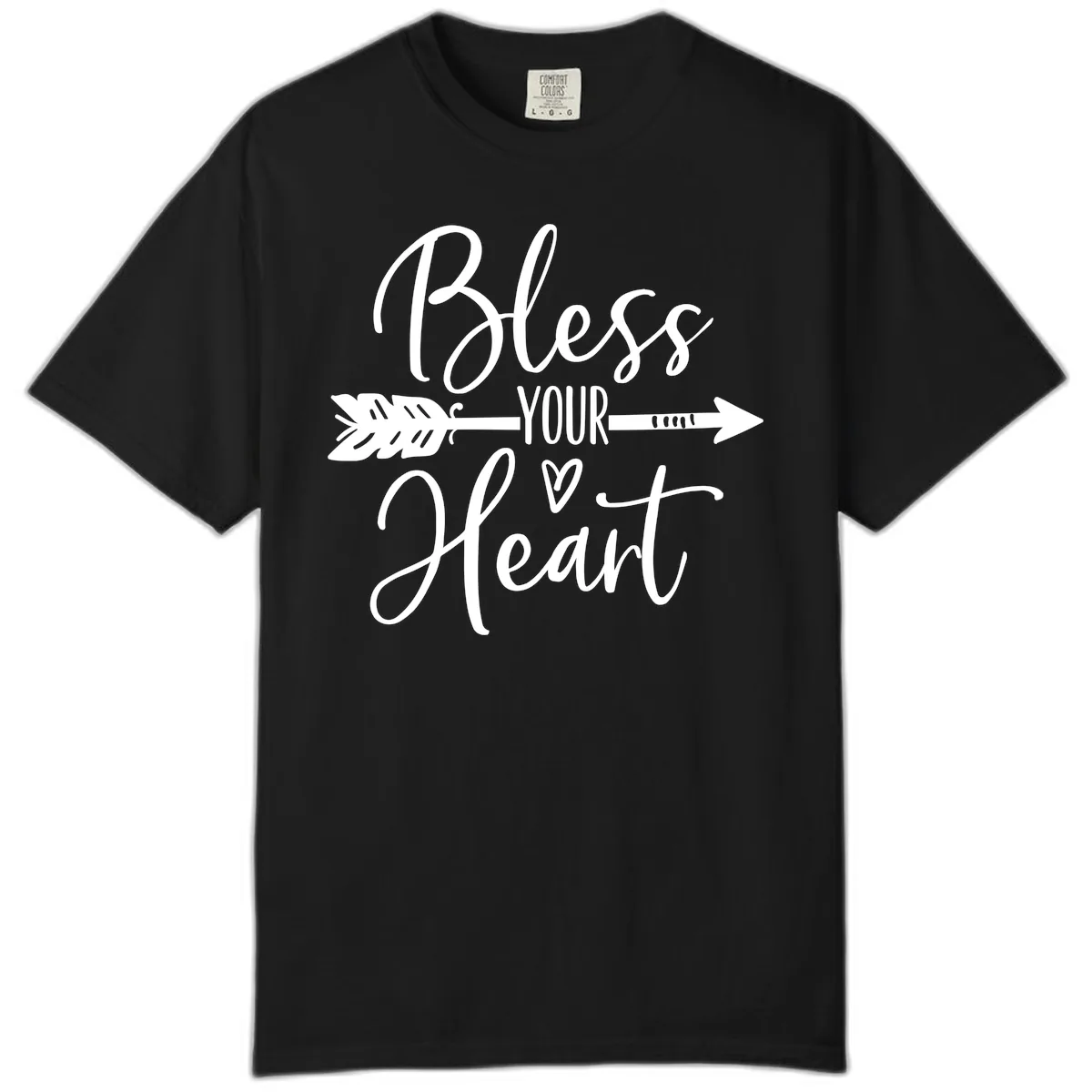 Bless Your Heart Arrow Design Comfort Color in Black