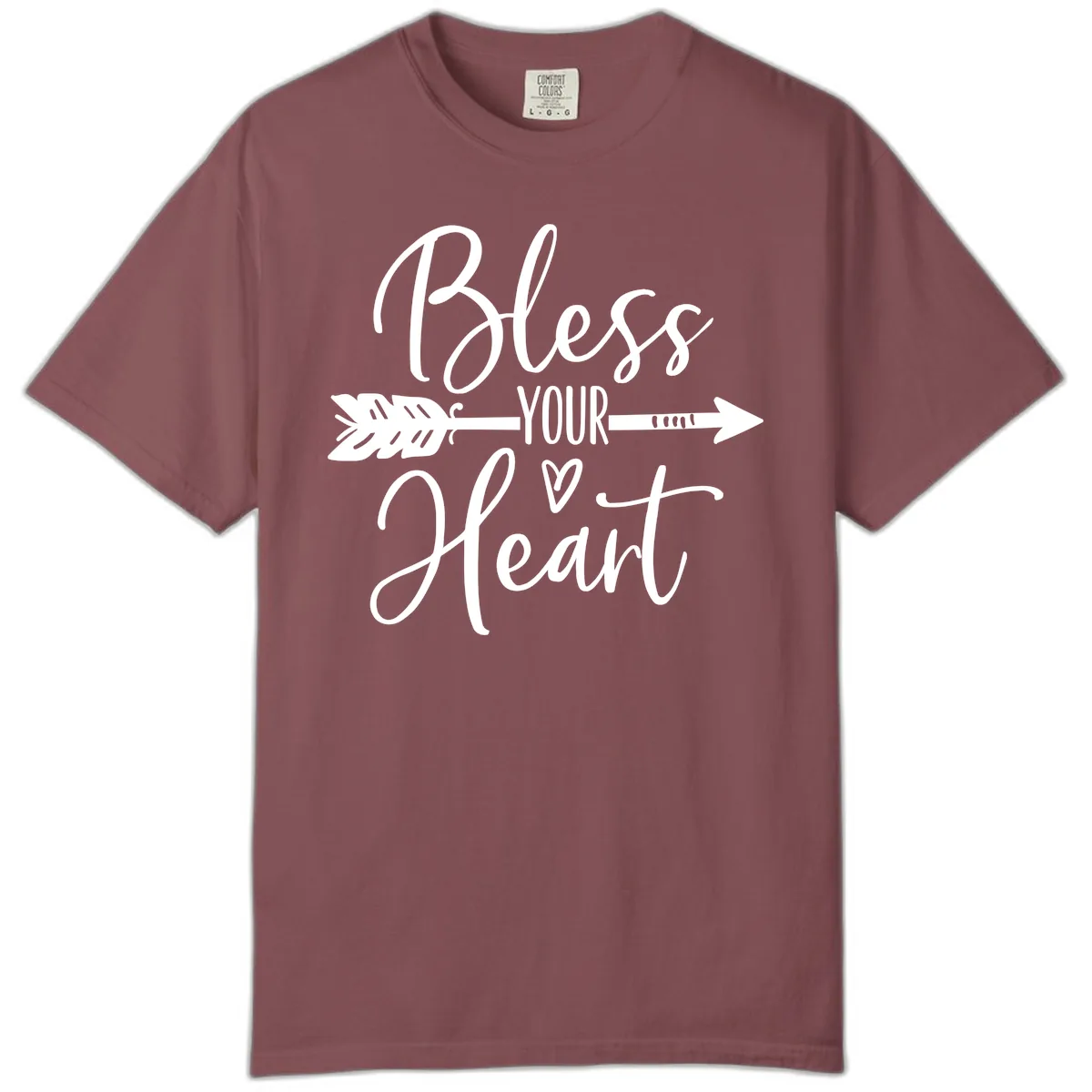 Bless Your Heart Arrow Design Comfort Color in Brick