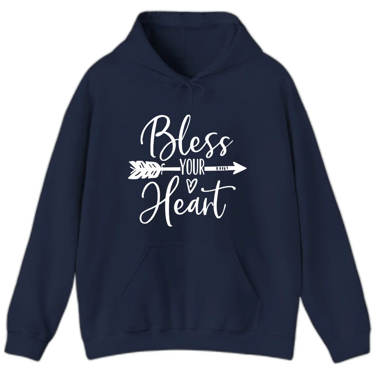 Bless Your Heart Arrow Design Hoodie in Navy