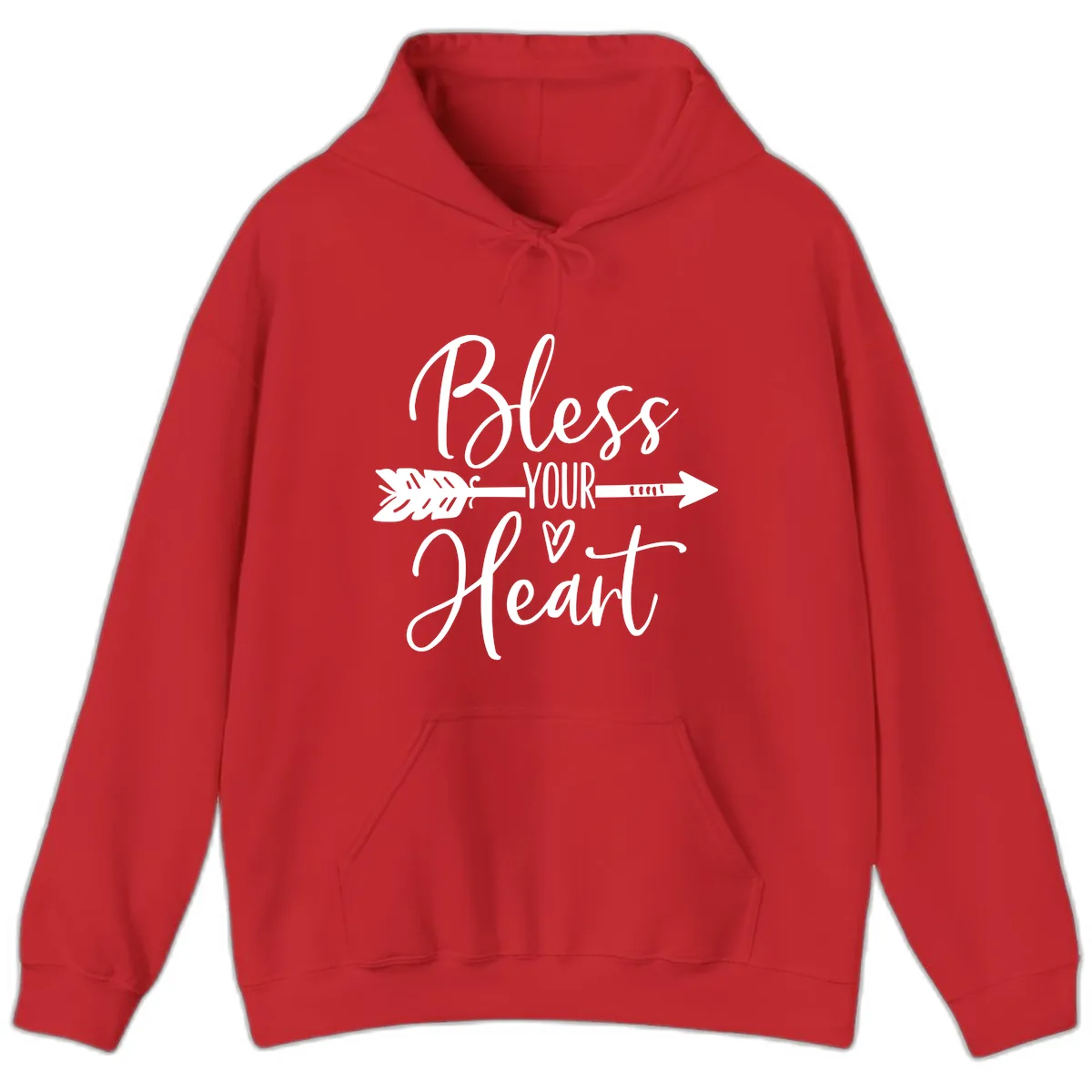 Bless Your Heart Arrow Design Hoodie in Red