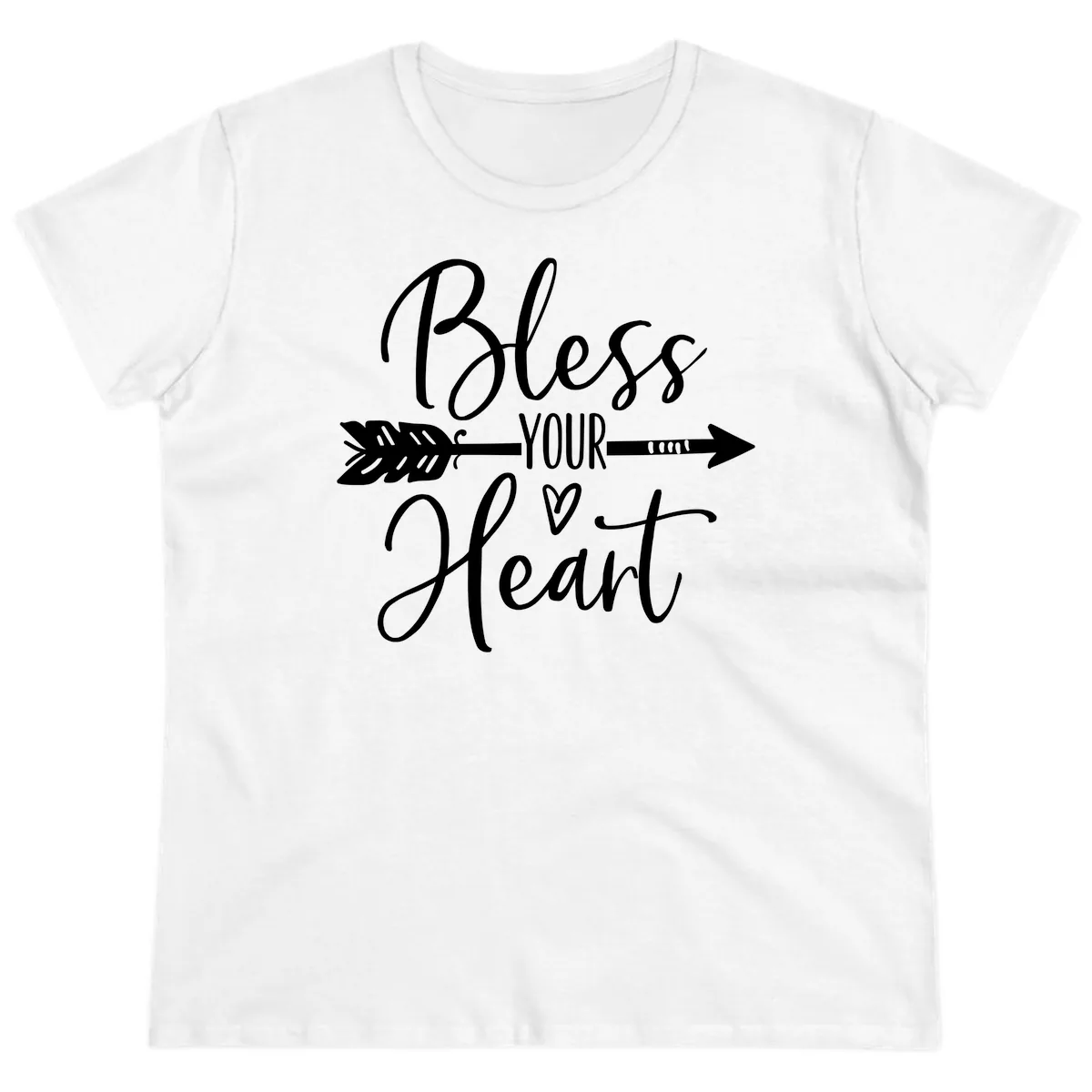 Bless Your Heart Arrow Design Ladies Tee in White