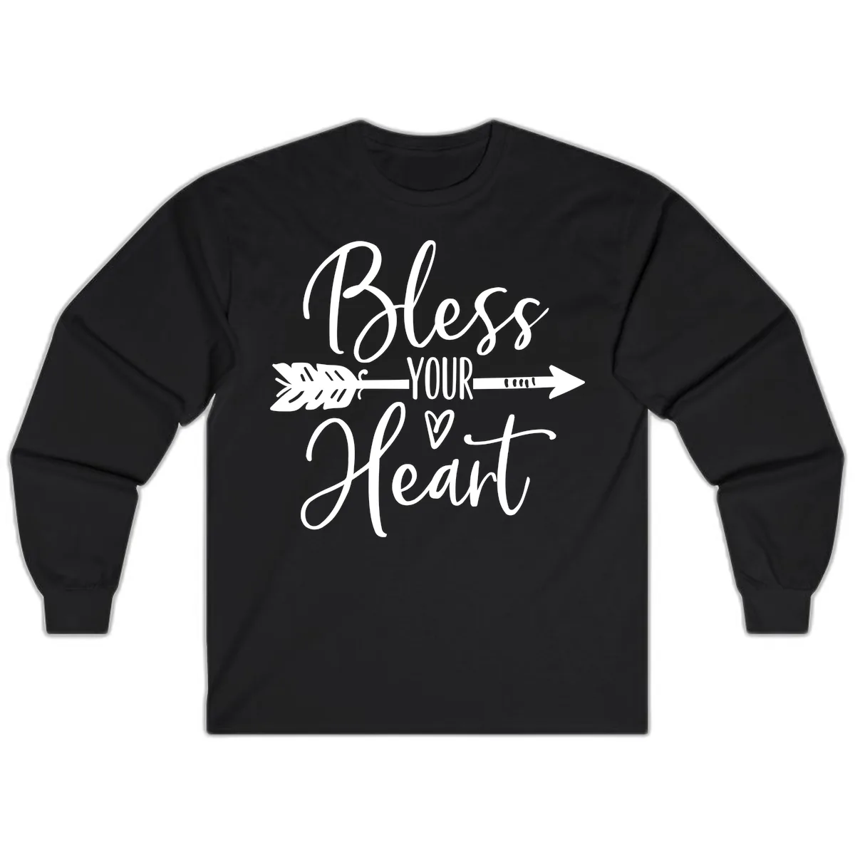 Bless Your Heart Arrow Design Long Sleeve in Black