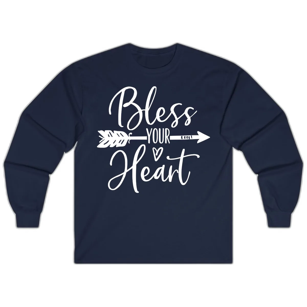 Bless Your Heart Arrow Design Long Sleeve in Navy