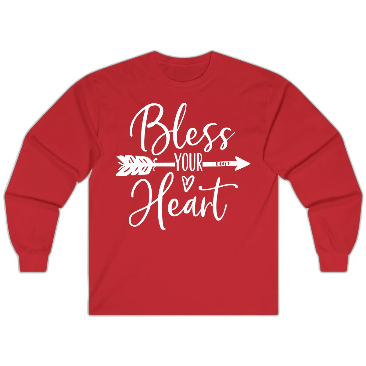 Bless Your Heart Arrow Design Long Sleeve in Red