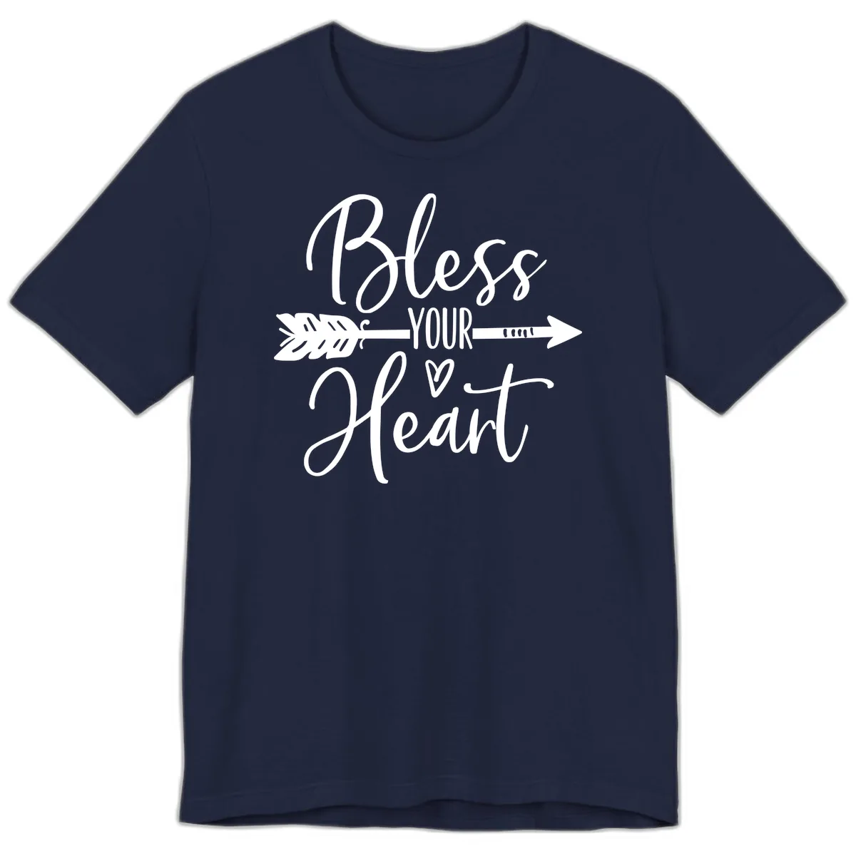 Bless Your Heart Arrow Design Premium T-Shirt in Navy