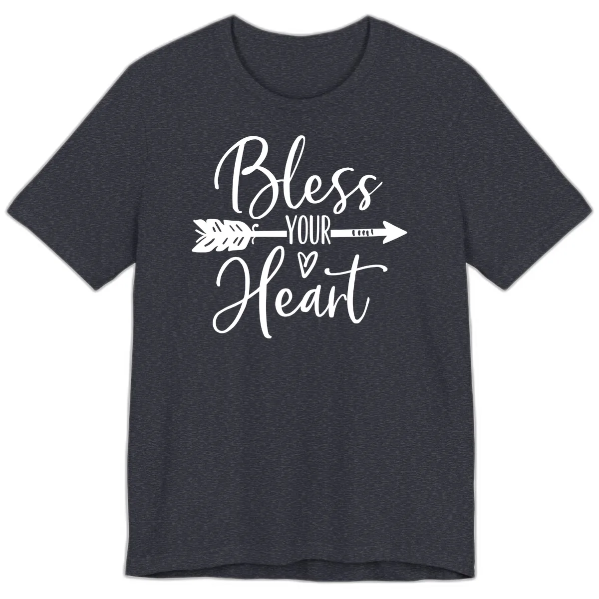 Bless Your Heart Arrow Design Premium T-Shirt in Heather Navy