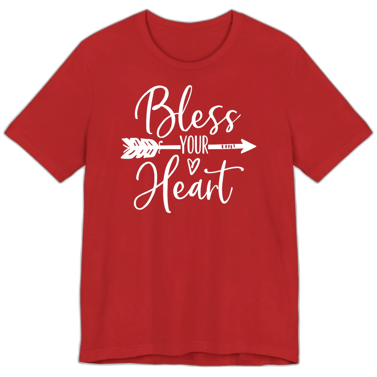 Bless Your Heart Arrow Design Premium T-Shirt in Red