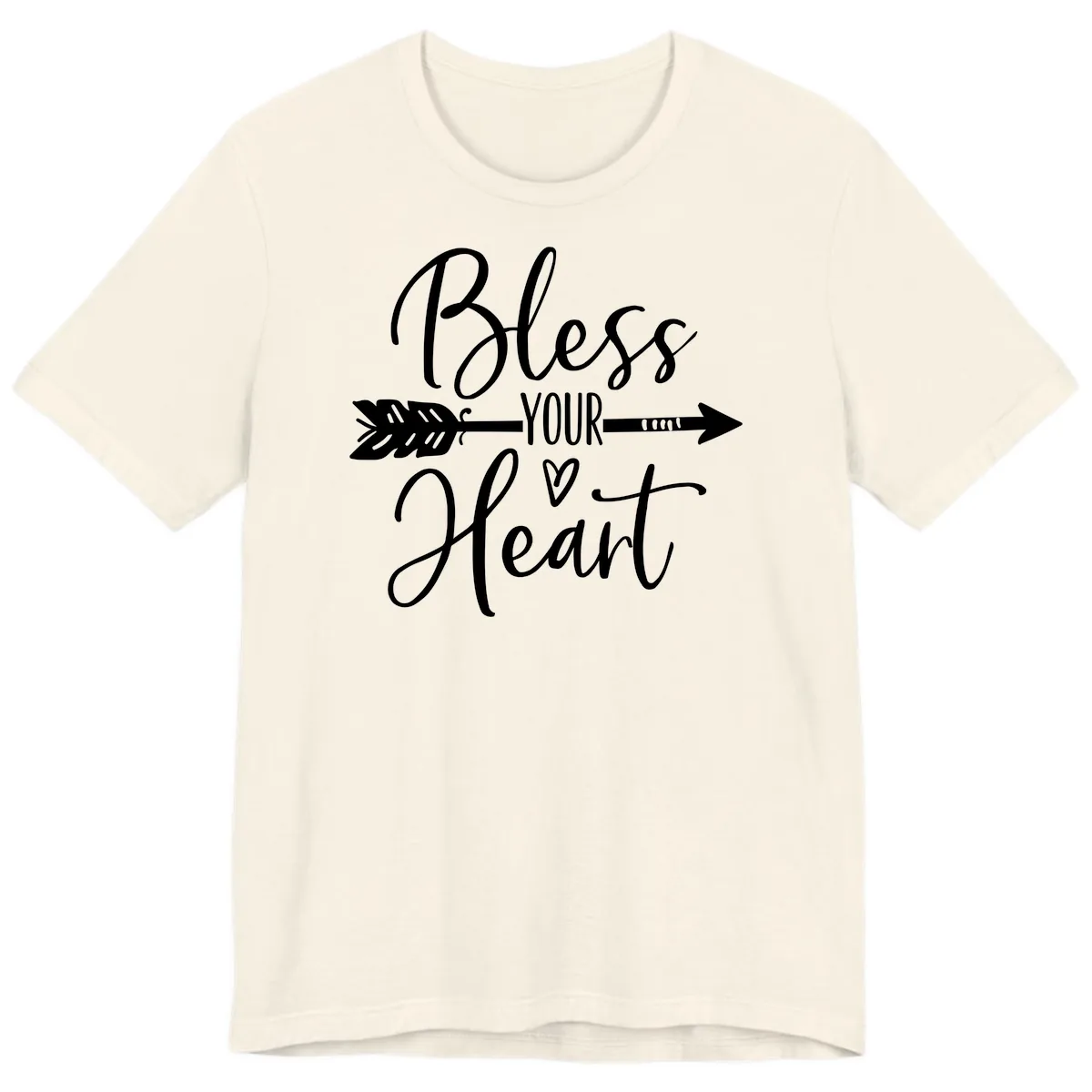 Bless Your Heart Arrow Design Premium T-Shirt in Natural