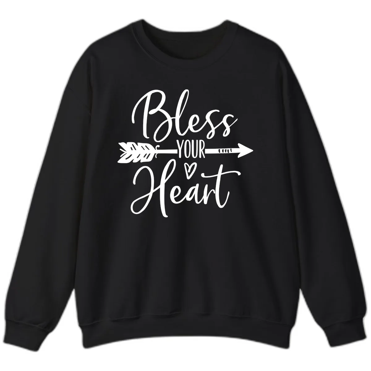 Bless Your Heart Arrow Design Sweatshirt in Black