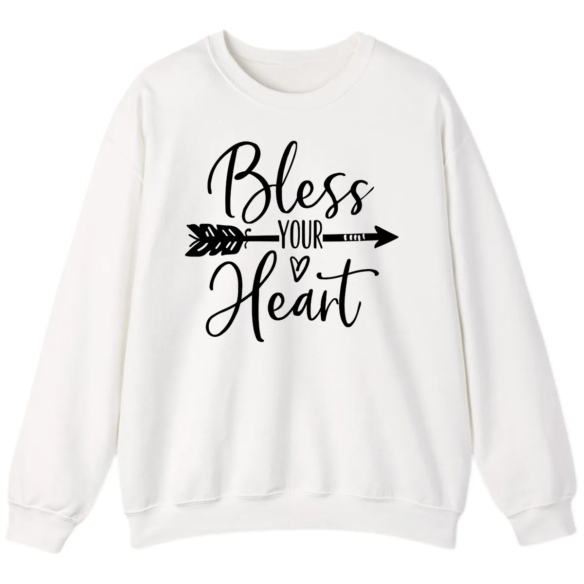 Bless Your Heart Arrow Design Sweatshirt in White