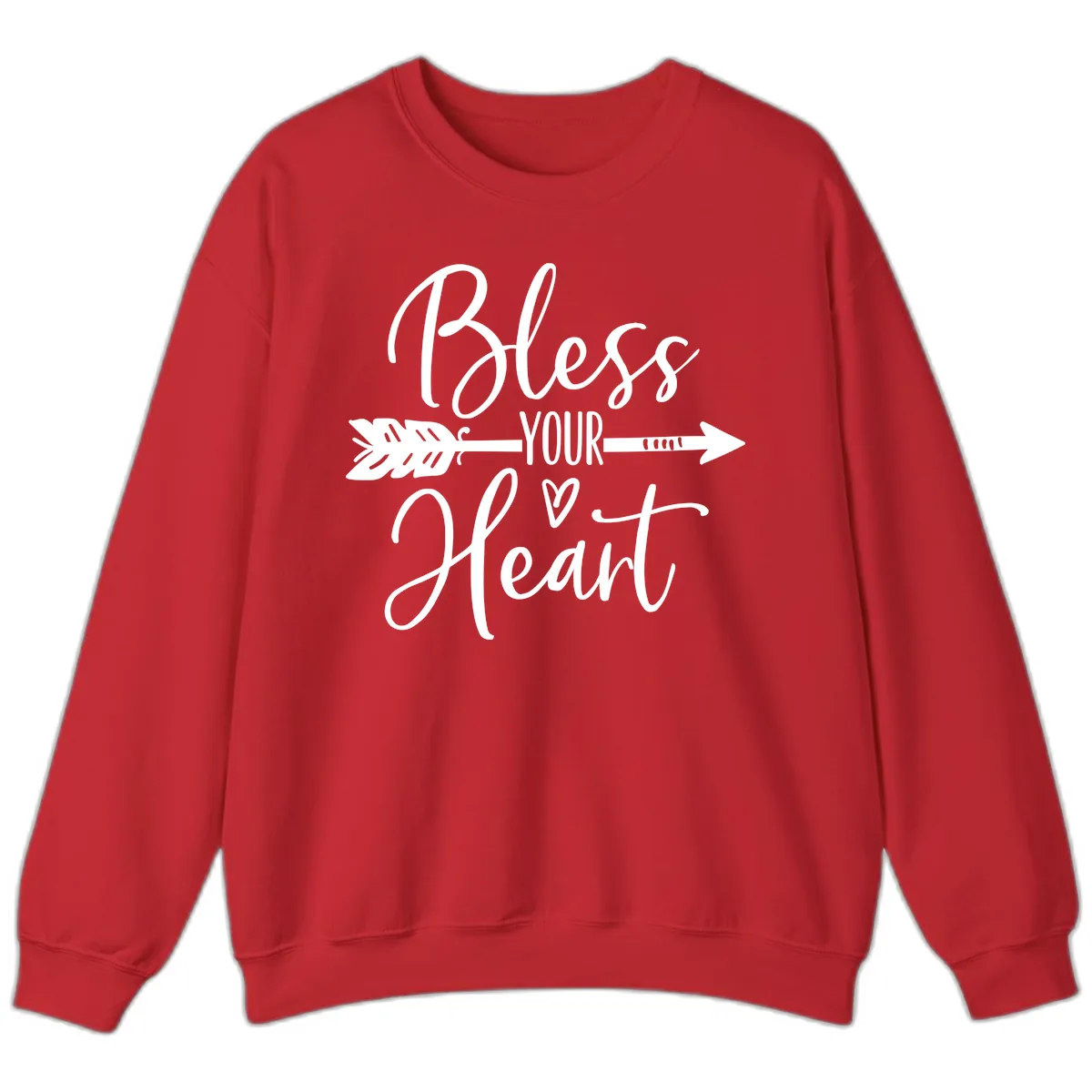 Bless Your Heart Arrow Design Sweatshirt in Red