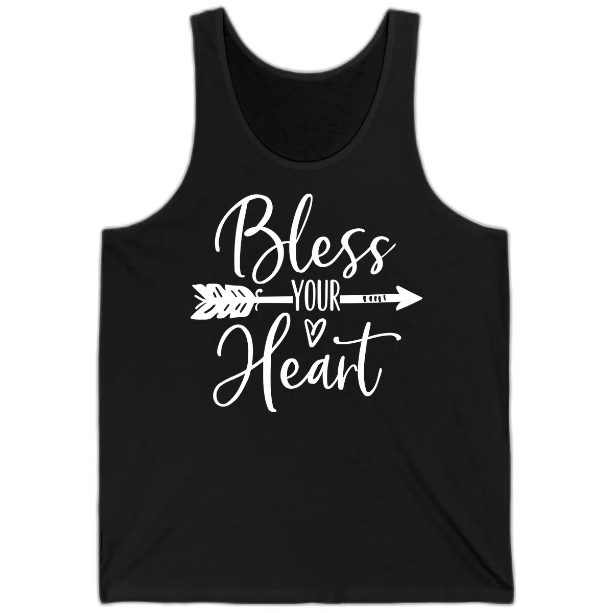 Bless Your Heart Arrow Design Tank in Black