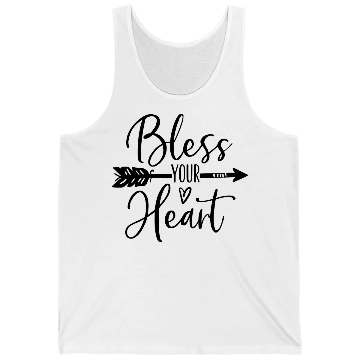 Bless Your Heart Arrow Design Tank in White
