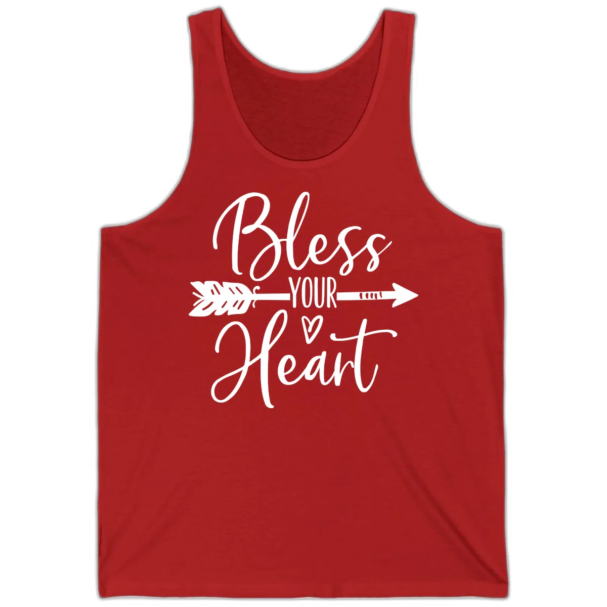 Bless Your Heart Arrow Design Tank in Red