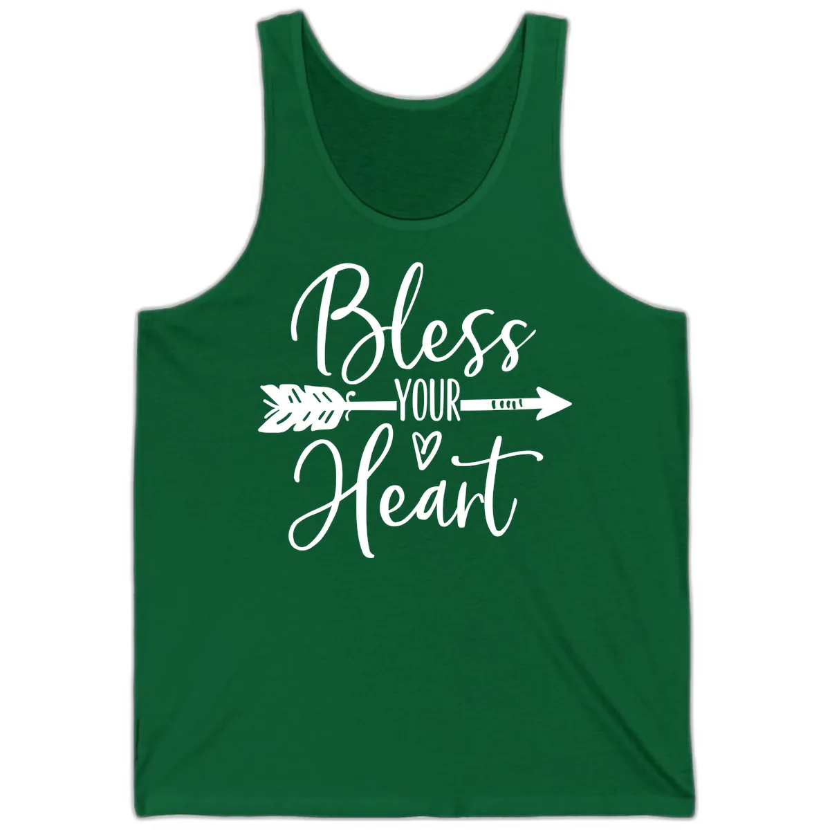 Bless Your Heart Arrow Design Tank in Kelly
