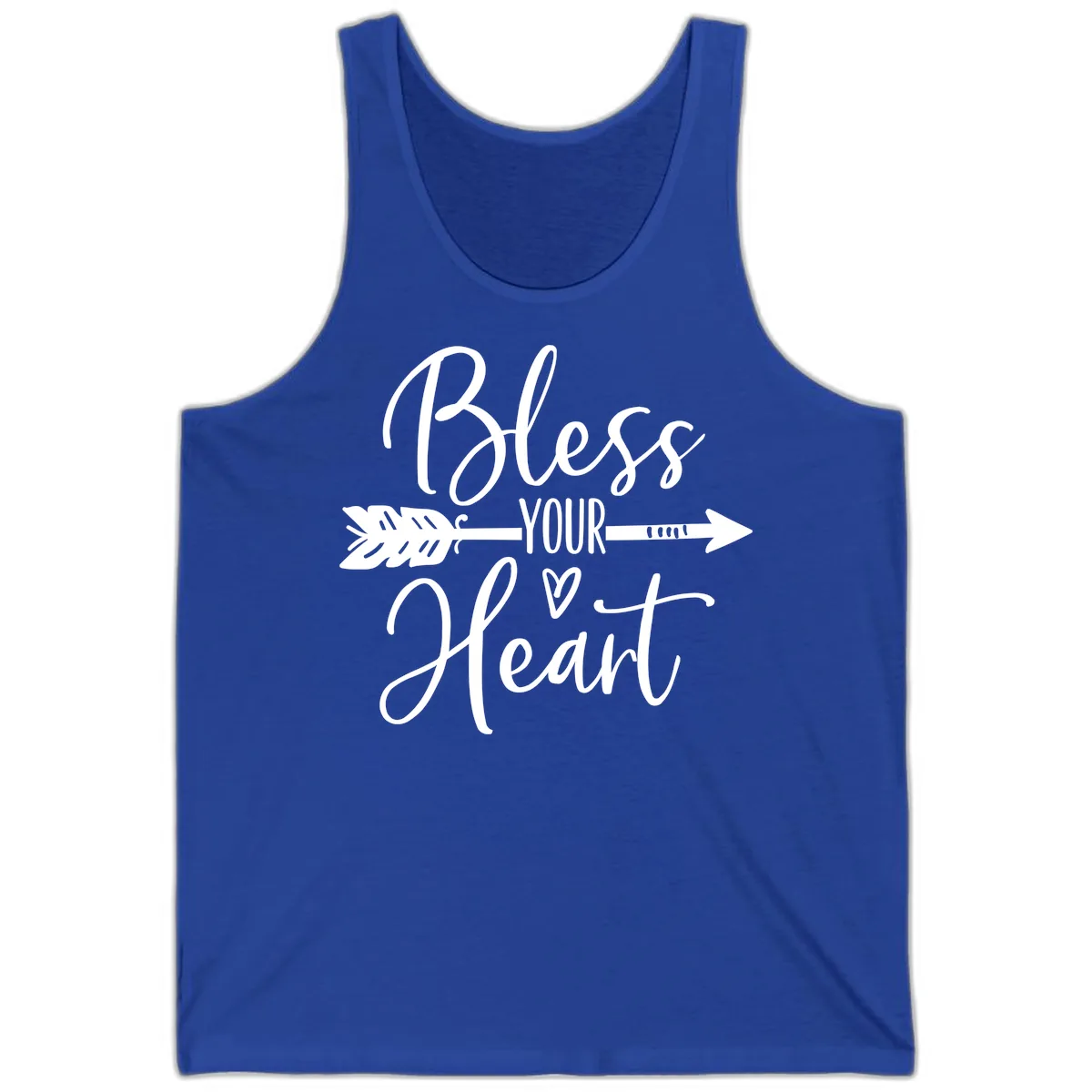 Bless Your Heart Arrow Design Tank in True Royal