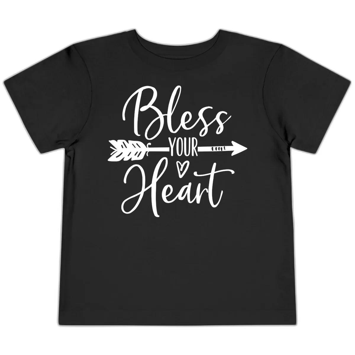 Bless Your Heart Arrow Design Toddler T-Shirt in Black