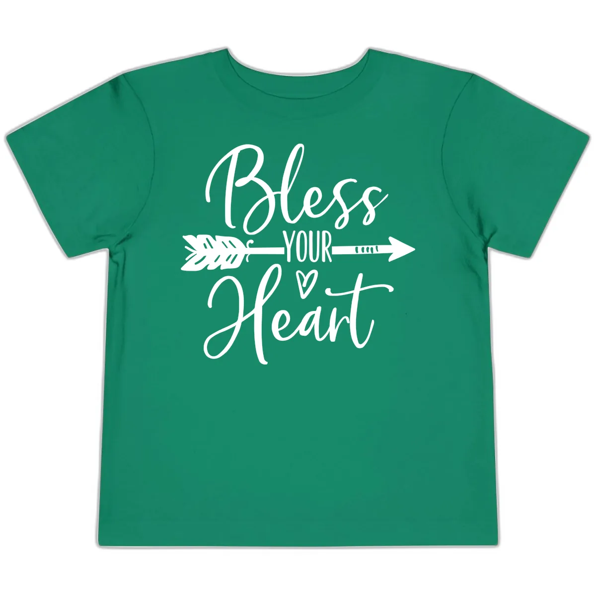 Bless Your Heart Arrow Design Toddler T-Shirt in Kelly
