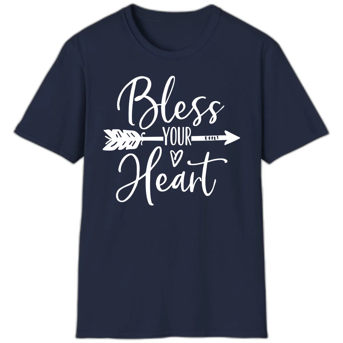 Bless Your Heart Arrow Design T-Shirt in Navy